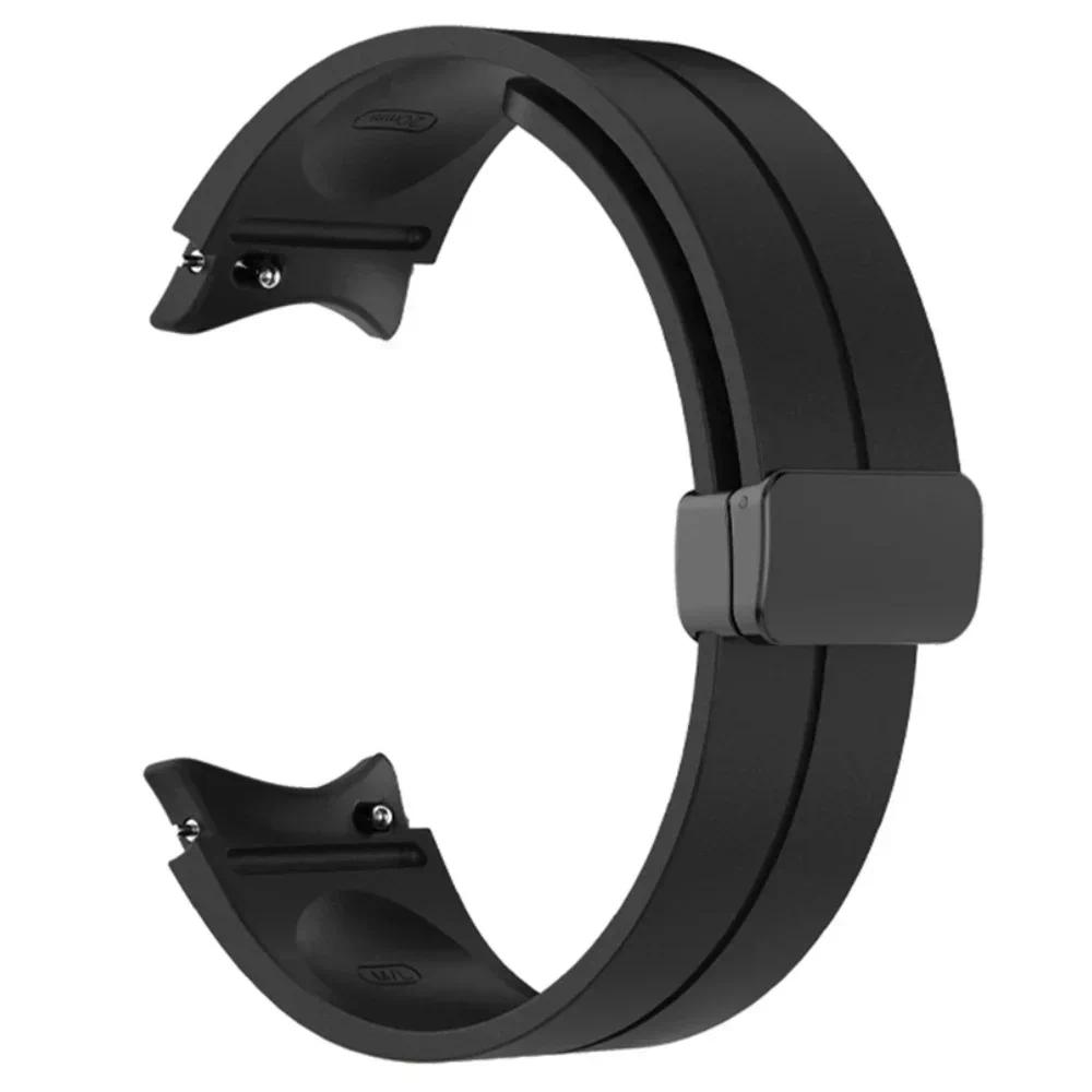 Outdoor Silicone Bracelet for Samsung Galaxy Watch 7 6 5 4 5 Pro 44/40mm Magnetic Buckle Band for Watch4 6 Classic 43/47mm Strap