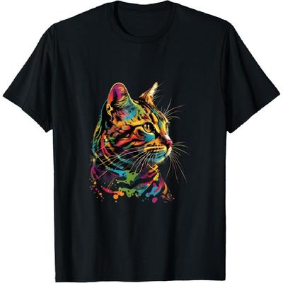 Bengalkatze Pop Art I Katzenliebhaber I Splash Art Bengalkatze T-Shirt für Männer Frauen