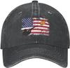 Skeet Shooting USA Flag Trap Shooting Clay Pigeon Unisex Baseball Cap Cotton Fits Unisex Women Washed Denim Adjustable Dad Hat