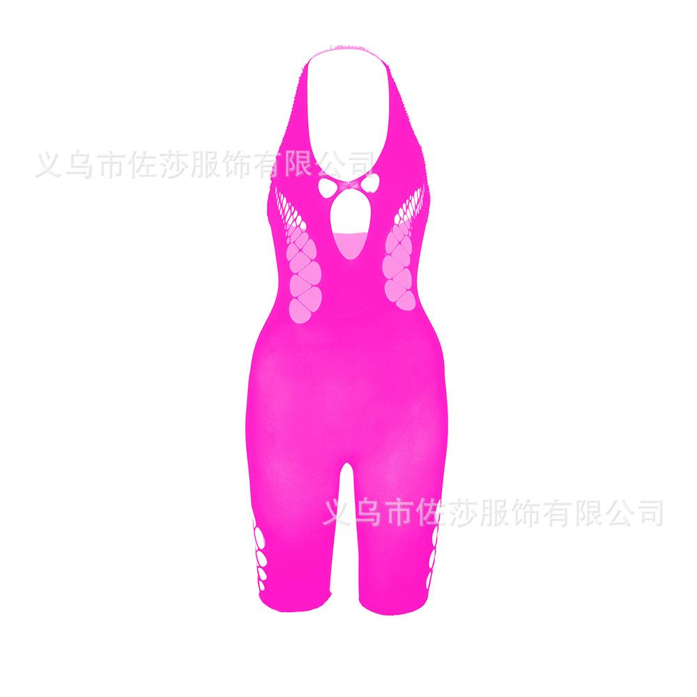 Sexy underwear new women's jacquard sexy one-piece mesh garment suspender socks hollowed out