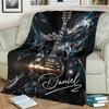 Personalized Electric Guitar Blanket Name Rock Art Soft Fleece Throw Music Lover Gift Home Decor Musical Theme
