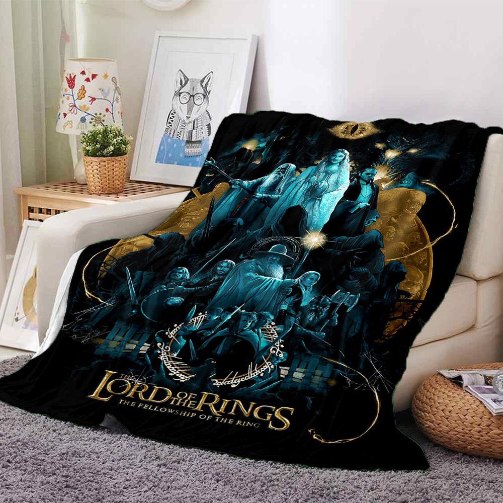 

1pc Lord of the Rings Fellowship of the Ring Blanket Lightweight Flannel Throw for Sofa Bed Travel Camping Livingroom Office Couch Chair 1141KK 80cmx120cm(31inx47in)
