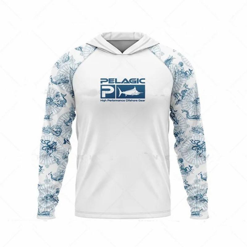 Men Women Quick Dry UV Protection Fishing Shirt Long Sleeve Hooded Summer Outdoor Sportswear UPF 50 Bamboo Fiber