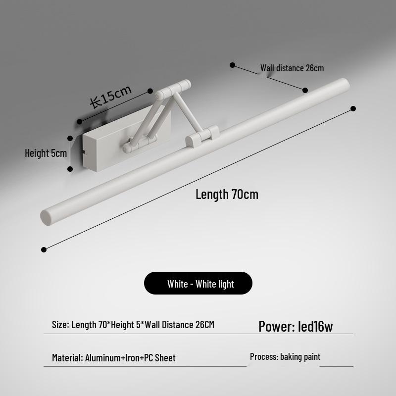 LED Vanity Mirror Light: Drill-Free Installation for Bathroom or Dressing Table Cabinets