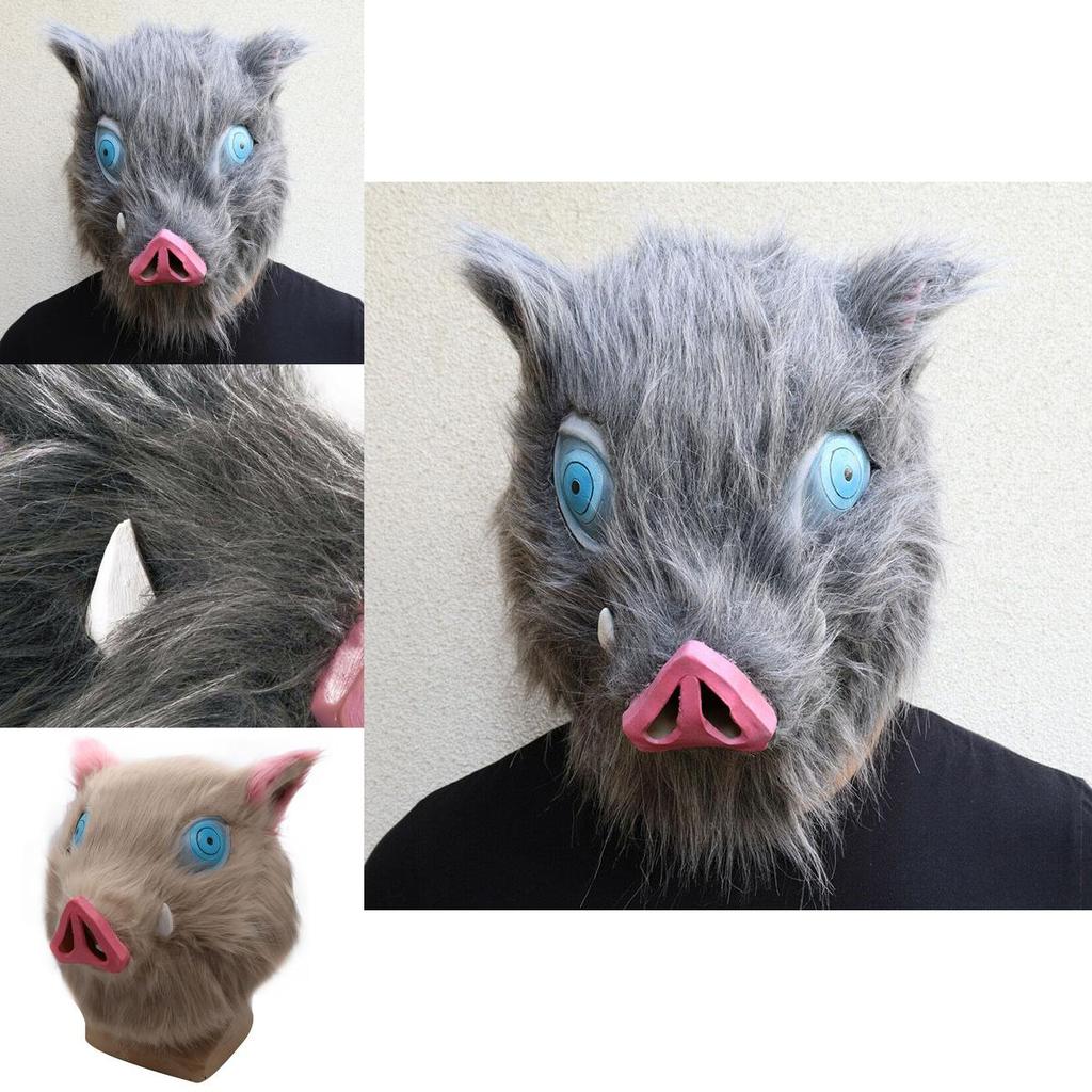 Demon Slayer Halloween Kimetsu No Yaiba Hashibira Inosuke Pig Cosplay Mask Cos