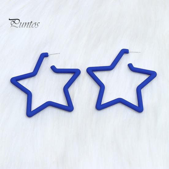 1 Paar übertriebene hohle Sternform-Ohrstecker, Bonbonfarben, Acryl-Ohrstecker, Modeschmuck, Zubehör, Geschenk