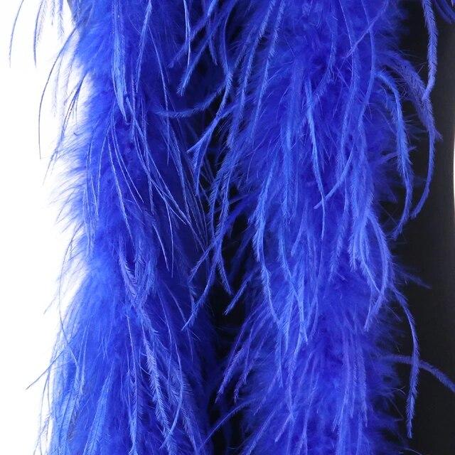 Colorful 1ply Ostrich Feathers Boa 2Meter Plumes Shawl for Wedding Clothes Decoration Sewing Crafts Costume Clothing Accessories