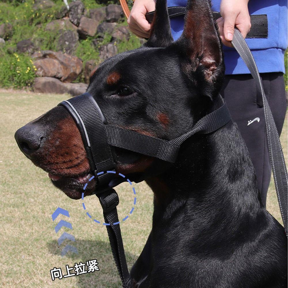 Quick-release Dog Muzzle with Safety Strap Dog Mouth Cover Comfortable Dog  Leash  For Pet