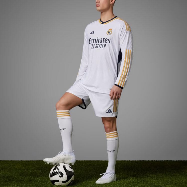 adidas Real Madrid 23/24 Long Sleeve Home Authentic Jersey White Men Streetwear IA9978