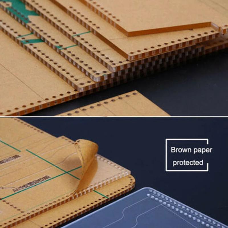 8 Stück Lederhandwerk Acryl Tasche Geldbörse Ecke Dekoration Schablone Vorlage Muster