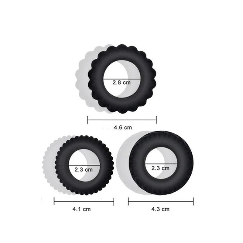 3pcs/set Male Lock Fine Ring Penile Longer Harder Stronger Training Props Man Penile Rings Adult Game Sex Toy