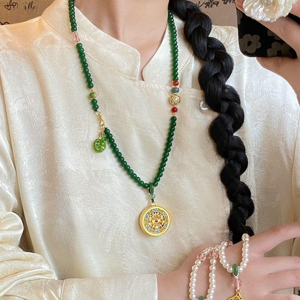 

Zinc Zinc Alloy Pendant New Chinese Pearl Nceklace Exquisite Vintage Sweater Chain Cheongsam Style C
