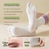 Women's White Split-Toe Mid-Calf Sport Socks - Sweat-Absorbent, Breathable, Boneless, Over-the-Knee, Autumn/Winter Style.