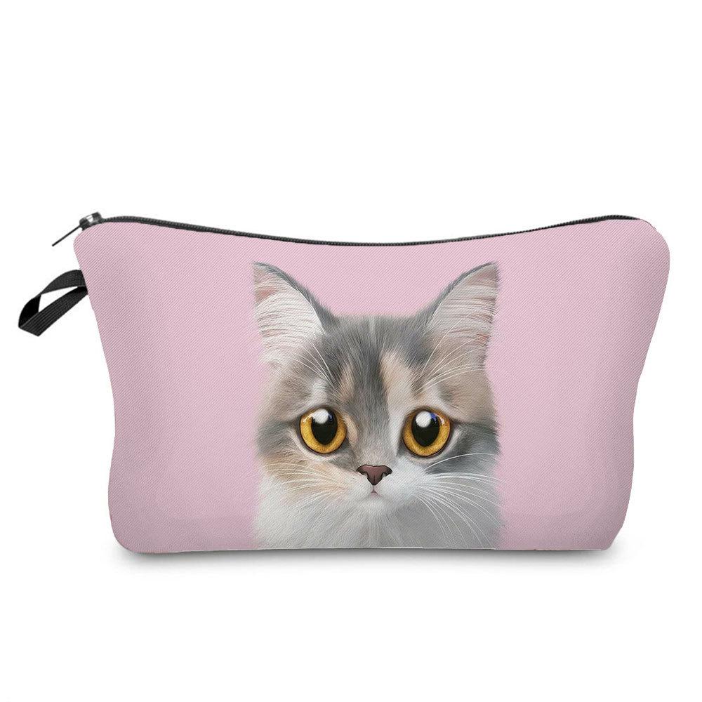 Women Cat Print Cosmetic Bag Toiletries Organize Travel Storage Case  6421