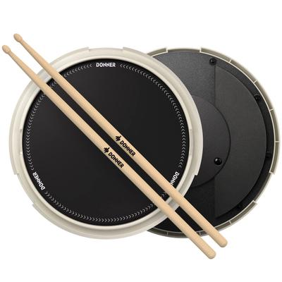 Donner Trommel Übungsdämpfer Trainingsdrum mit abnehmbarem Ball Enthält Noten und Geeignet für und Weißes Pad, Pad, Kiste, Drumsticks, Schüler,