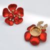 4Pcs Decorative Shirt Cufflinks Clip Rhinestones Pearls Flower Button Clips for Shirt Dress Uniform Coat Embellishments