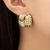 Vintage Elegant Square Design Stud Earrings Classic Unique Textured Metal Jewelry Perfect for Women's Party Wedding Daily Wear