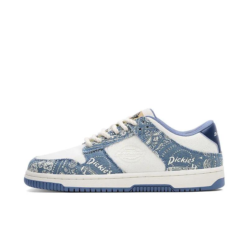 Dickies Breathable Low top Skateboard Shoes Unisex White Blue (Unisex) Skate Shoes