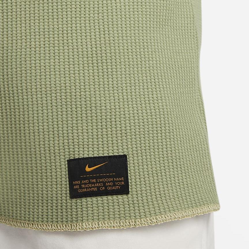 Nike Life Long Sleeve Heavy Waffle Top 'Green' Men's DX0895-386