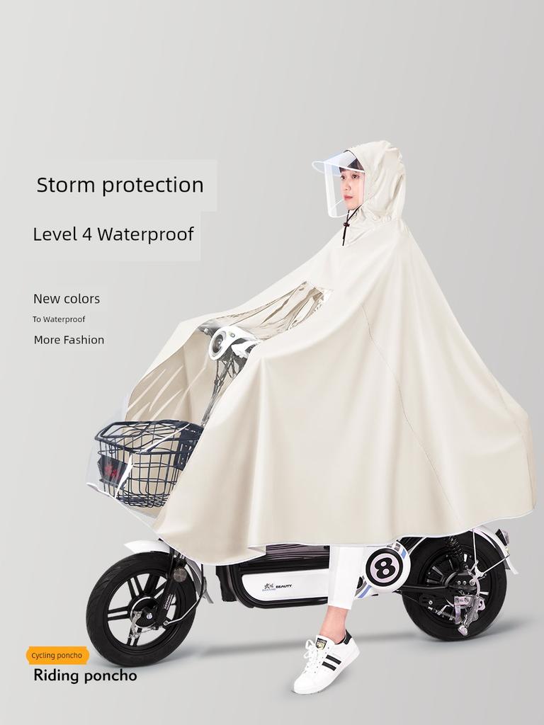 Electric Battery Motorcycle Raincoat Thickened Long Section Full Body Rainproof Calf Green Source New Women's Clothes Motorcycle Special Poncho