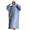 Cozy Hooded TV Blanket - Outdoor & Indoor Cold-Proof, Thick, Solid Color, Long Sleeves, Couples' Wear