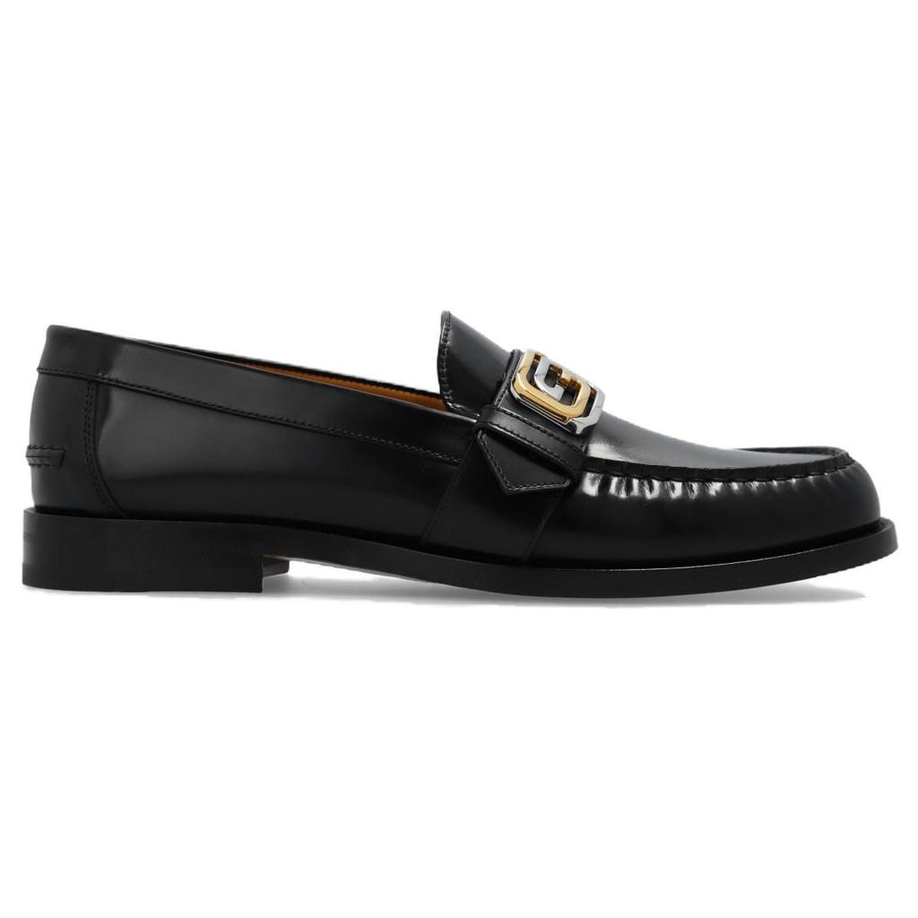 Gucci Interlocking Collection Leather Loafers Men's Black 723631 17X00 1000