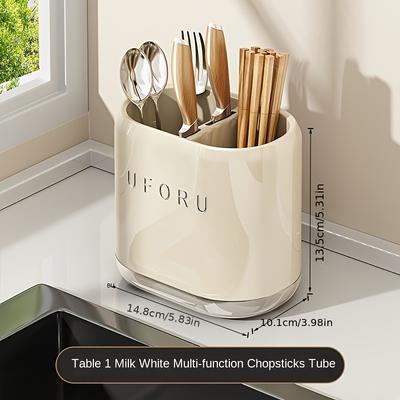 Compact Kitchen Organizer Versatile Stand for Chopsticks, Spoons, And Forks with Drainage Feature