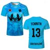 Summer 3D Print T-shirts Jersey Youth Breathable Quick Dry Training Football T-shirt Men Fashion Sports Tees