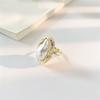 Unregelmäßiger Perlenring Verstellbare Ringe Metall Damenschmuck Einzigartiger Fingerschmuck Elegante offene Ringe Legierung Textur