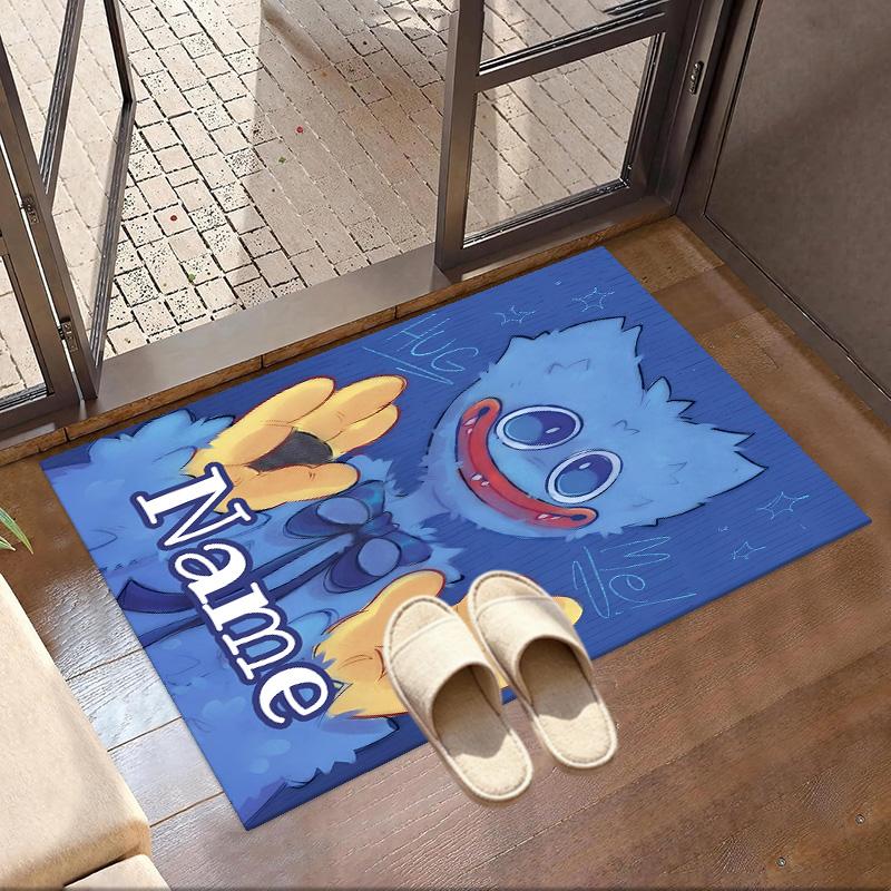 Custom Name Personalized Huggy Wuggy Print Carpet, Versatile Home Decor Rug, for Playroom, Apartment, Balcony, Entryway, Hallway Gift