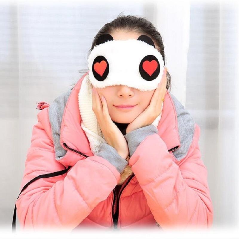 Máscara de ojo de Panda, sombra de ojos, gafas de algodón para dormir, antifaz para dormir, cuidado de la cubierta de los ojos