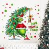 Yovkky Merry Christmas Wall Decals Stickers, Xmas Tree Max Dog 2026 New Year Bedroom Decor Home Kitchen Decorations, Winter Holiday Red Green Polka