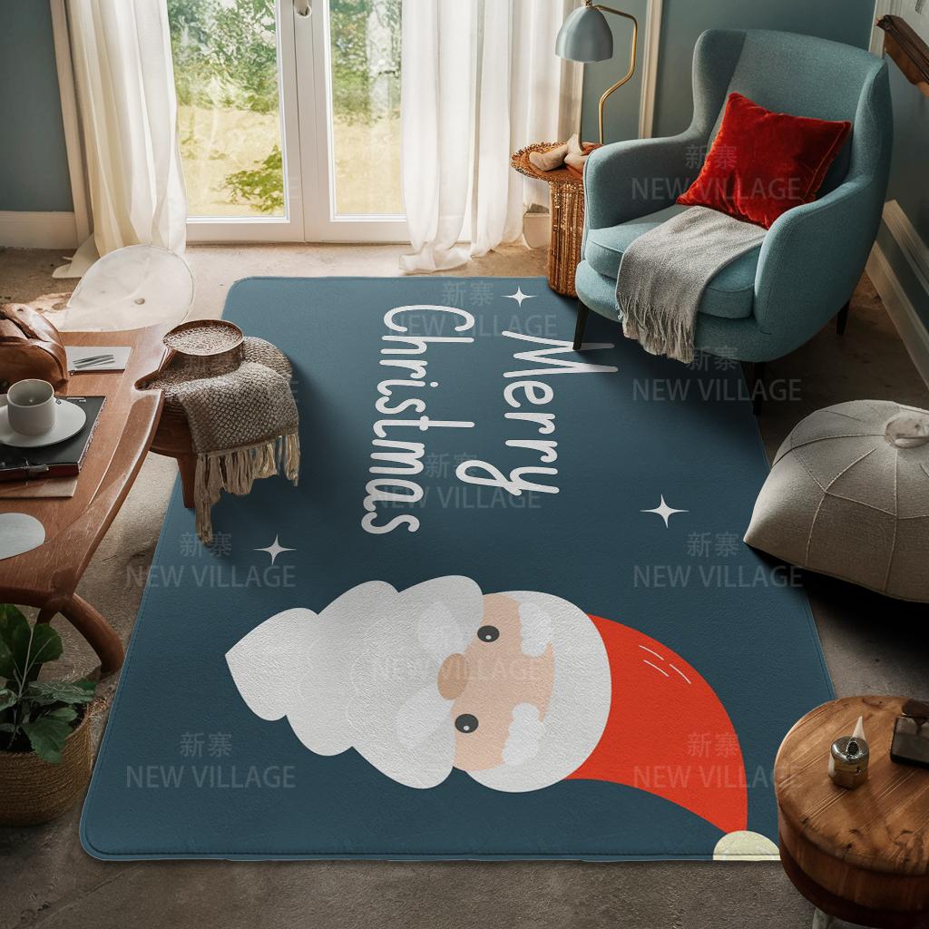 House Entrance Carpet Home Door Mat Living Room Bath Foot Bathroom Non-slip Water Absorption Rugs Bath Merry Christmas Winter