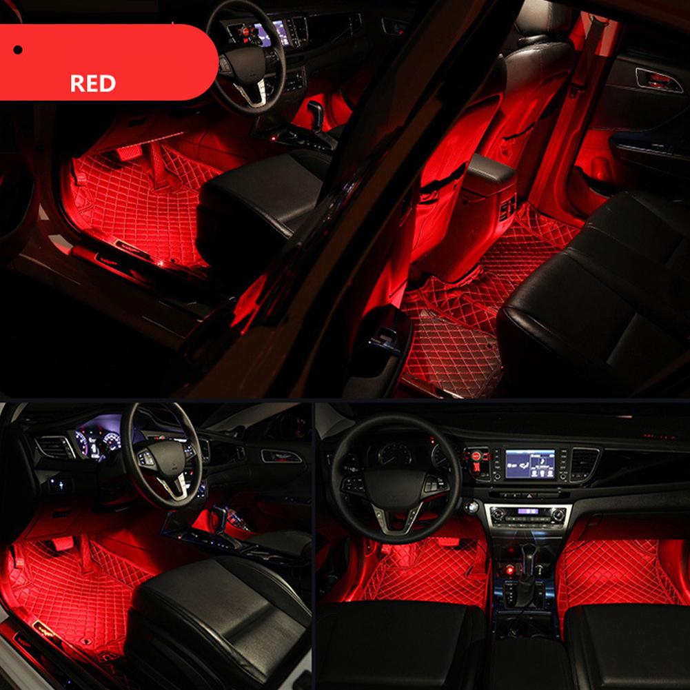Car LED Ambient Foot Strip Light Car Interior Decorative Vehicle Underfoot Lights Color Accessories R7C9