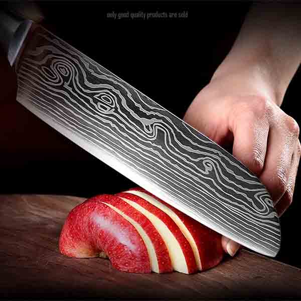 Japanese Chef Knife Set 3pcs Damascus Steel Pattern Kitchen Knives Sets Cleaver Paring Santoku Slicing Utility Knife