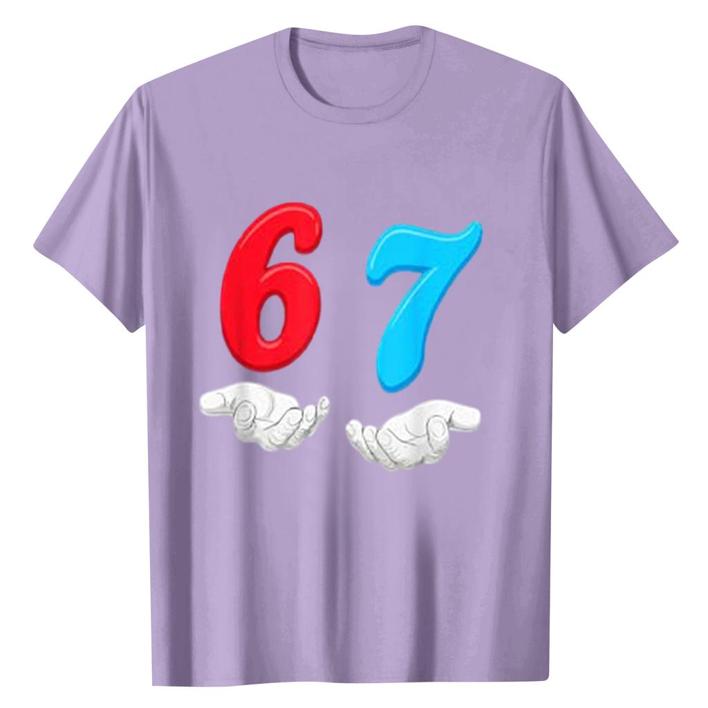 Ladies' Digital Printed Casual Round Neck Short Sleeved Top