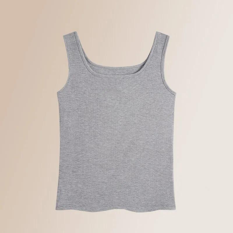 WTEMPO Square Collar Large Size Solid Color Casual Versatile Camisole Vests Women's Spring Summer Sleeveless Elastic Tank Tops