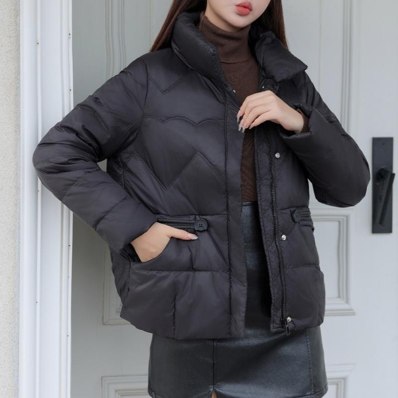 Daunenjacke Damen Kurzstil 2024 Neu Winter Stehkragen Warm Weiße Entendaunen