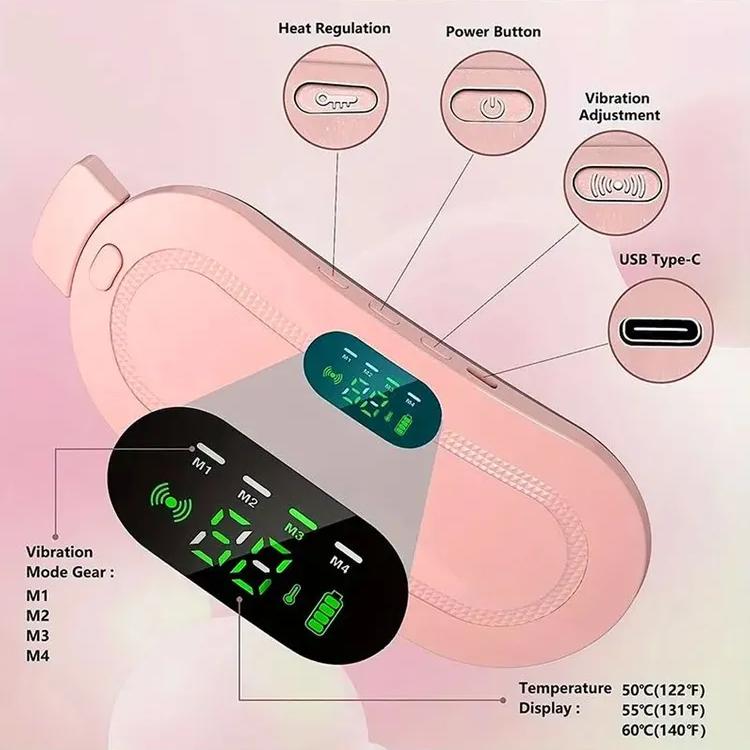 Electric reusable heating pad massager for menstrual pain in the lower back, belt for abdominal pain, menstruation and colic