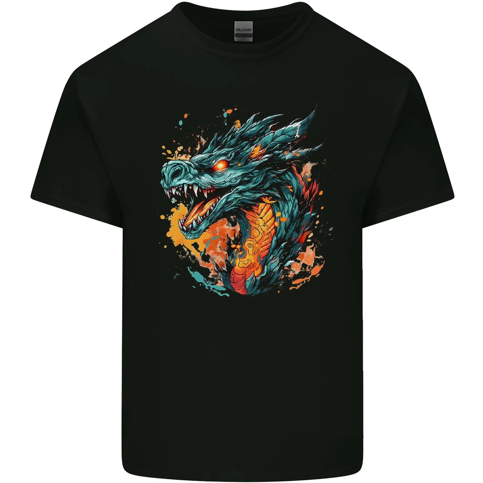 A Fantasy Fire Dragon Kids T-Shirt Childrens S
