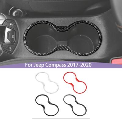 ABS Predný Držiak Nápojov Dekoratívny Krúžok Dekoračný Kryt Nálepka Vhodné Pre Jeep Compass 2017-2020 Interiérové Doplnky