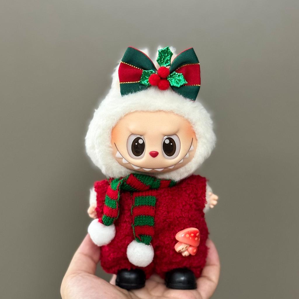 15/17cm Labubu Clothes Christmas Outfit Halloween Pumpkin Shawl Cute Plush Set for Accessories Christmas Holiday Gift In Stock