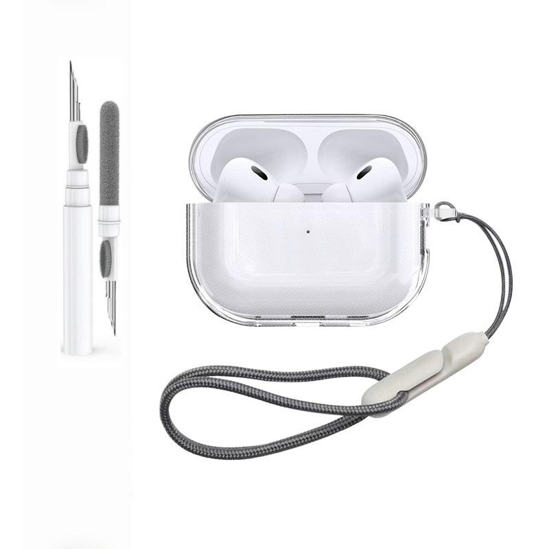 for Airpods Pro 3 Case Accessories Soft TPU Transparent Protective Shockproof Case with Cleaning Kit Keychain for Airpods Pro 3