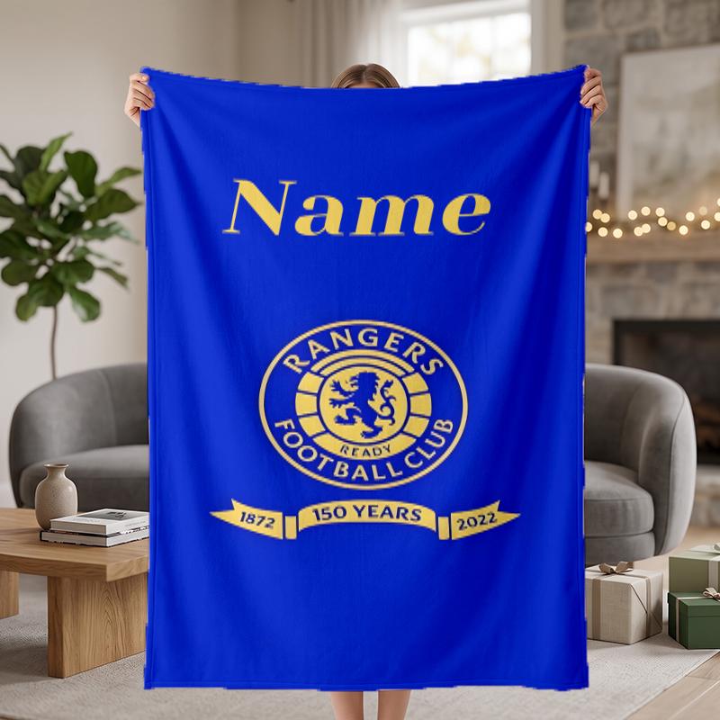 Rangers Fc Custom Flannel Blankets Soft Warm Cozy Throws for Home Decor Holiday Gifts
