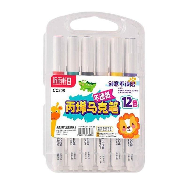 Лучшие поделки Разноцветные акриловые маркеры Водостойкие Нетоксичные Без запаха Подходят для бумаги Керамики Камней Рюкзаков Стекла