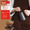 Pour-Over Kettle with Fine Spout, Hanging Ear Design, Coffee Brewing, 304 Stainless Steel Pot with Non-Stick Coating, Starry Black, 350ml