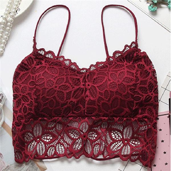 

Women Padded Front Tank Tops Multicolor Women Sexy Underwear Lace Crop Top Comfortable Strap Vest