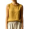 Damen Shirt Locker Geschnitten Ärmellos Rundhals Rüschenbesatz Lässige Oberteile Einfarbige Sommer Tanktops Tägliche Kleidung