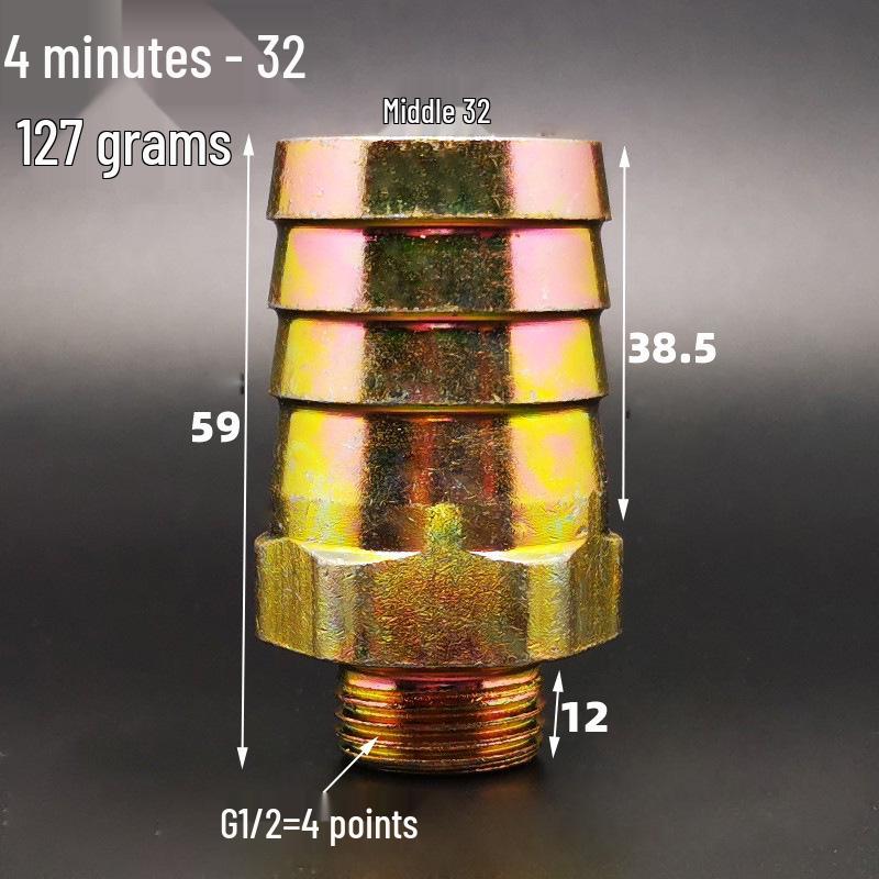 Iron-Plated Threaded Pagoda Hose Connector - Fits 1/2, 3/4, 3/8, 1/4, 1 Inch