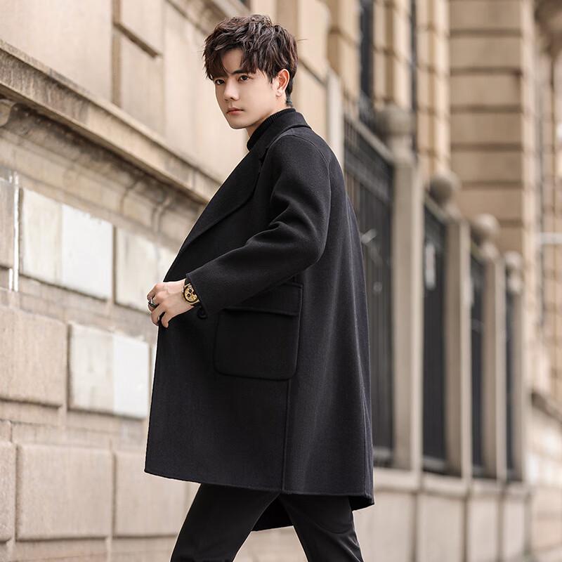 Firstview Men's Double-Faced Wool Blend Business Casual Overcoat